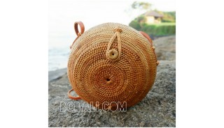 around circle handbags ethnic unique style full handmade hand woven rattan
